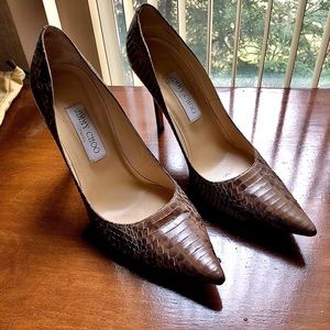 Jimmy Choo Croc Leather Pumps
